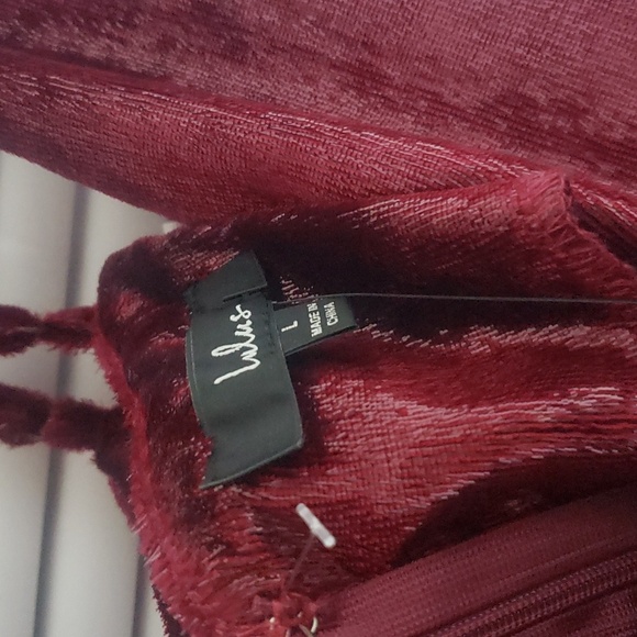 NWT Lulus L Stunning Ways Wine Red Velvet Sleeveless Mini Dress - Picture 10 of 15